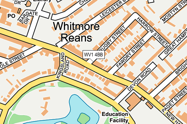 WV1 4BB map - OS OpenMap – Local (Ordnance Survey)