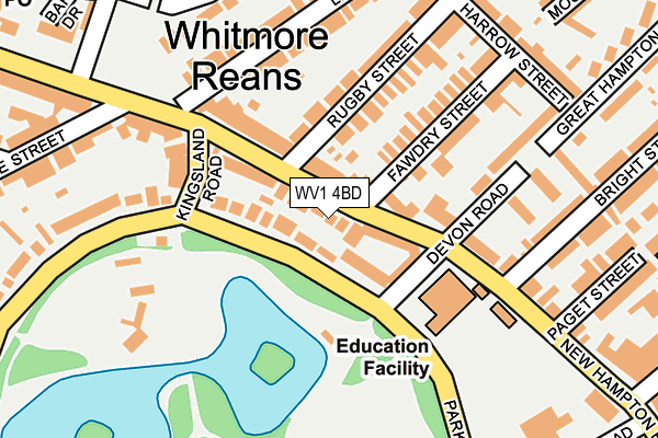 WV1 4BD map - OS OpenMap – Local (Ordnance Survey)