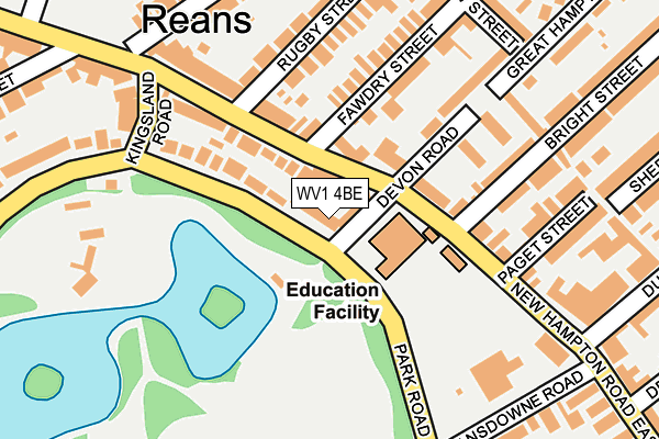 WV1 4BE map - OS OpenMap – Local (Ordnance Survey)