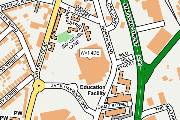 WV1 4DE map - OS OpenMap – Local (Ordnance Survey)