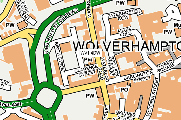 WV1 4DW map - OS OpenMap – Local (Ordnance Survey)