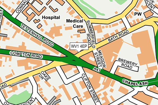 WV1 4EP map - OS OpenMap – Local (Ordnance Survey)