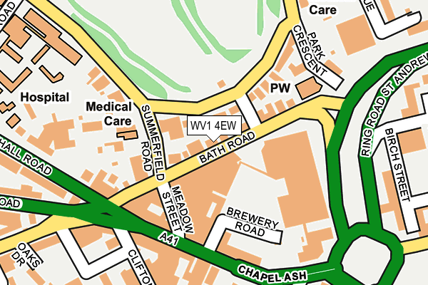 WV1 4EW map - OS OpenMap – Local (Ordnance Survey)