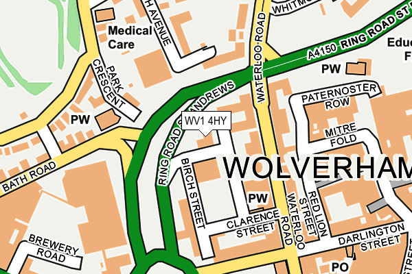 WV1 4HY map - OS OpenMap – Local (Ordnance Survey)