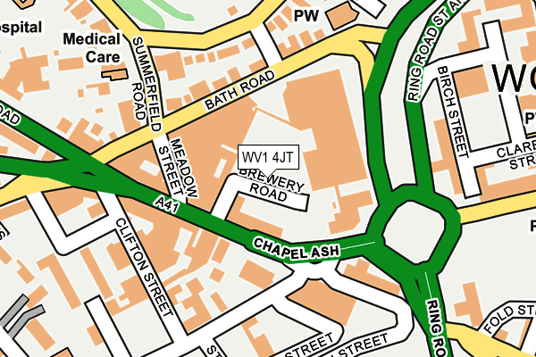 WV1 4JT map - OS OpenMap – Local (Ordnance Survey)