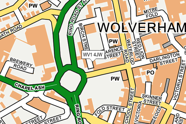 WV1 4JW map - OS OpenMap – Local (Ordnance Survey)