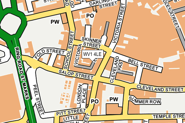 WV1 4LE map - OS OpenMap – Local (Ordnance Survey)