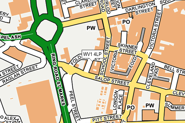 WV1 4LP map - OS OpenMap – Local (Ordnance Survey)