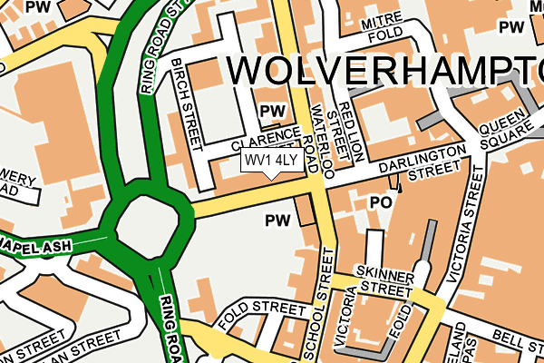 WV1 4LY map - OS OpenMap – Local (Ordnance Survey)