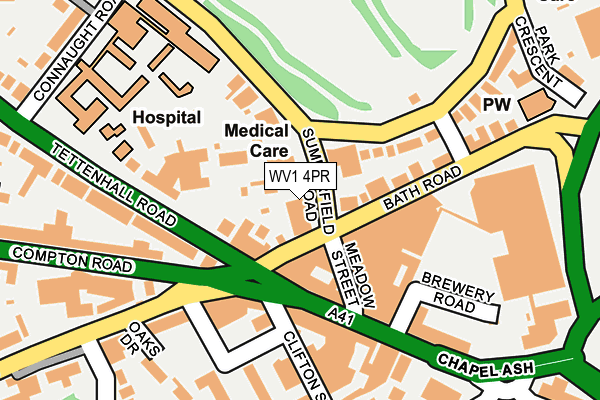 WV1 4PR map - OS OpenMap – Local (Ordnance Survey)