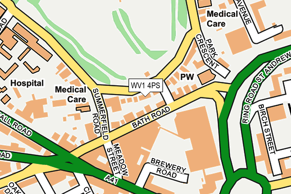 WV1 4PS map - OS OpenMap – Local (Ordnance Survey)