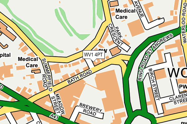 WV1 4PT map - OS OpenMap – Local (Ordnance Survey)