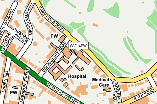 WV1 4PW map - OS OpenMap – Local (Ordnance Survey)