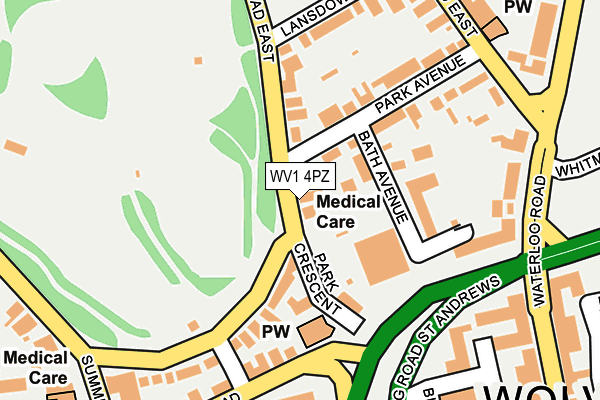 WV1 4PZ map - OS OpenMap – Local (Ordnance Survey)