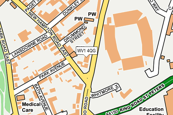 WV1 4QG map - OS OpenMap – Local (Ordnance Survey)