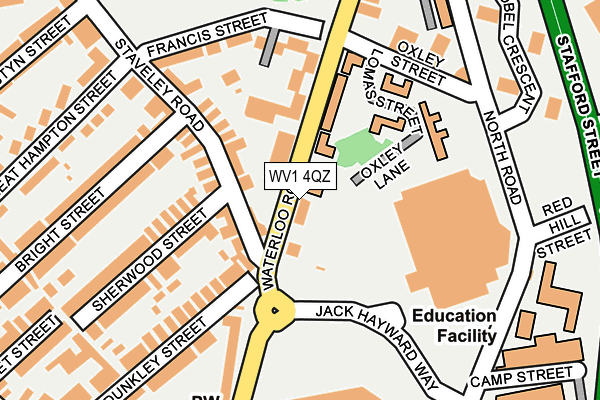 WV1 4QZ map - OS OpenMap – Local (Ordnance Survey)