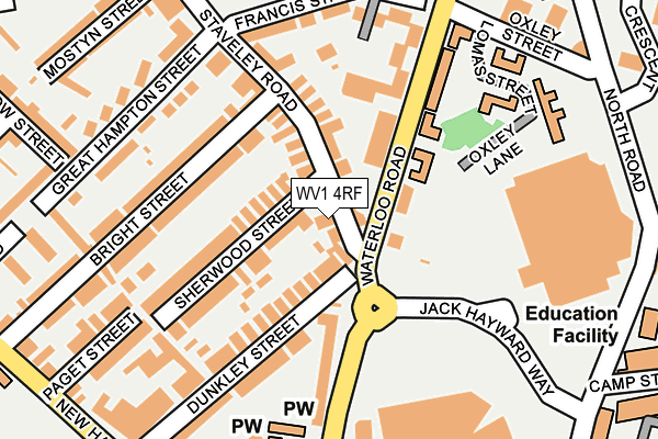 WV1 4RF map - OS OpenMap – Local (Ordnance Survey)