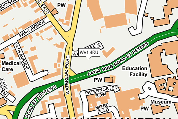 WV1 4RU map - OS OpenMap – Local (Ordnance Survey)