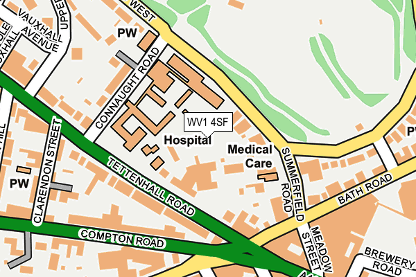 WV1 4SF map - OS OpenMap – Local (Ordnance Survey)