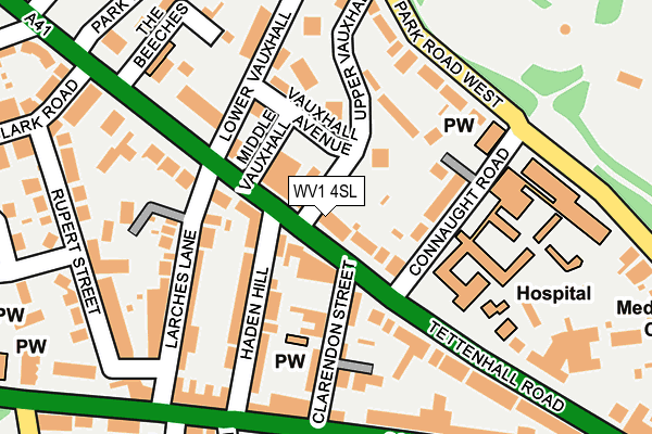 WV1 4SL map - OS OpenMap – Local (Ordnance Survey)