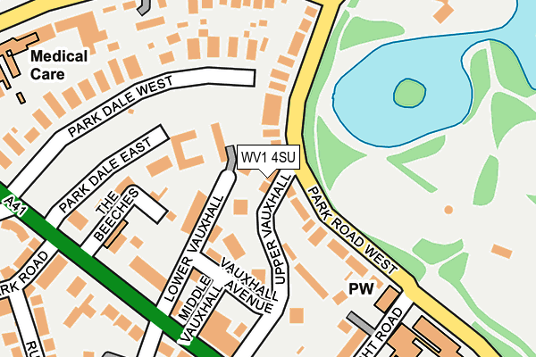 WV1 4SU map - OS OpenMap – Local (Ordnance Survey)