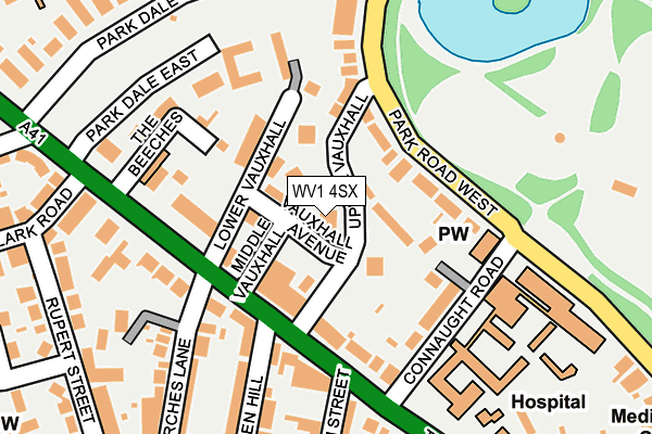 WV1 4SX map - OS OpenMap – Local (Ordnance Survey)