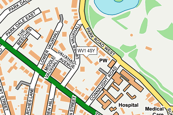 WV1 4SY map - OS OpenMap – Local (Ordnance Survey)