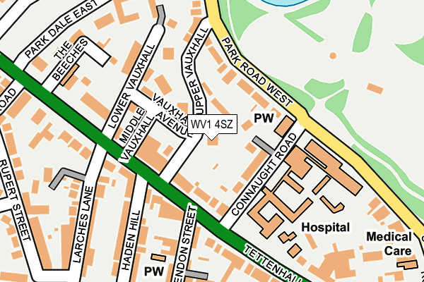 WV1 4SZ map - OS OpenMap – Local (Ordnance Survey)