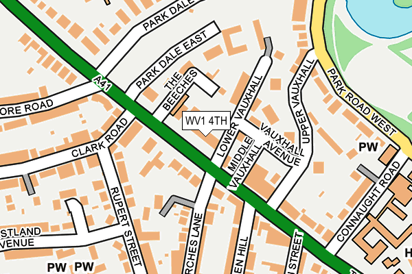 WV1 4TH map - OS OpenMap – Local (Ordnance Survey)