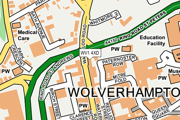 WV1 4XD map - OS OpenMap – Local (Ordnance Survey)