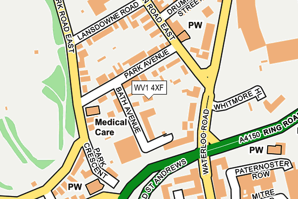 WV1 4XF map - OS OpenMap – Local (Ordnance Survey)