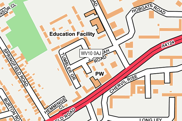 WV10 0AJ map - OS OpenMap – Local (Ordnance Survey)