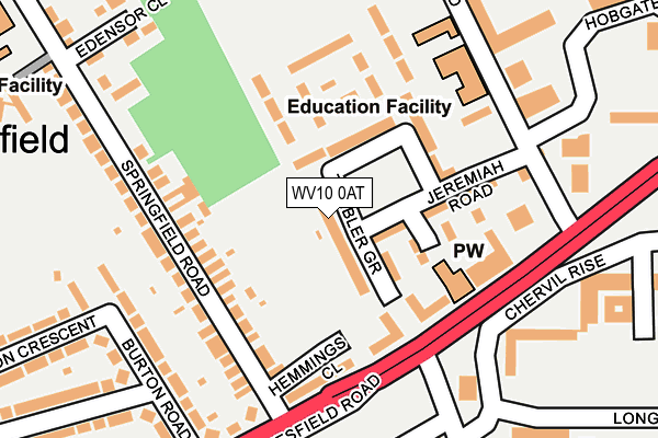 WV10 0AT map - OS OpenMap – Local (Ordnance Survey)