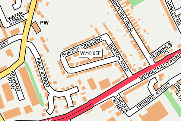 WV10 0EF map - OS OpenMap – Local (Ordnance Survey)