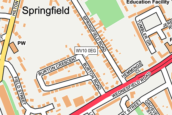 WV10 0EG map - OS OpenMap – Local (Ordnance Survey)