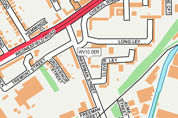 WV10 0ER map - OS OpenMap – Local (Ordnance Survey)