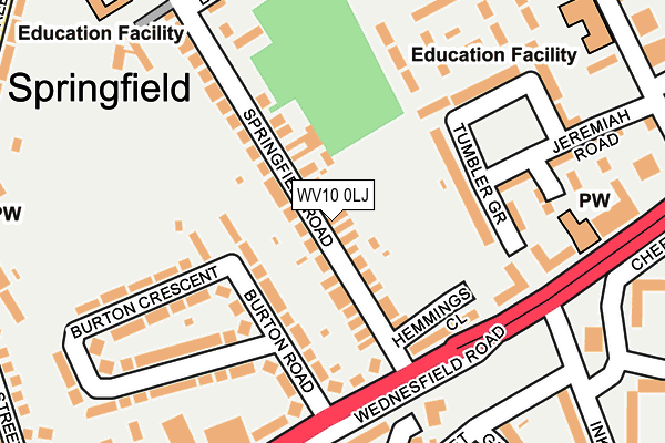 WV10 0LJ map - OS OpenMap – Local (Ordnance Survey)