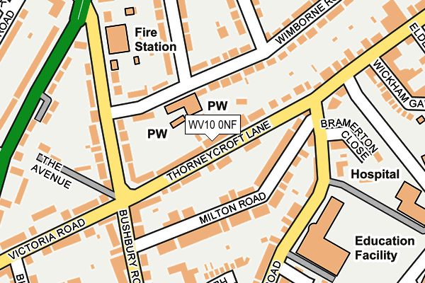 WV10 0NF map - OS OpenMap – Local (Ordnance Survey)