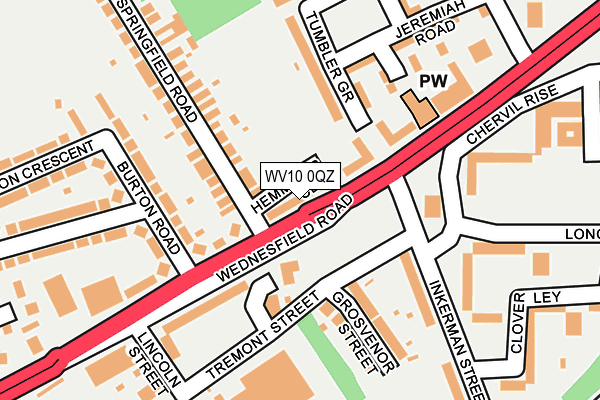 WV10 0QZ map - OS OpenMap – Local (Ordnance Survey)