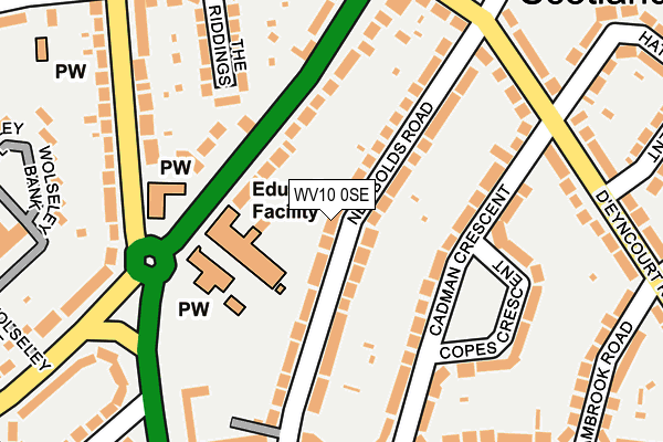 WV10 0SE map - OS OpenMap – Local (Ordnance Survey)