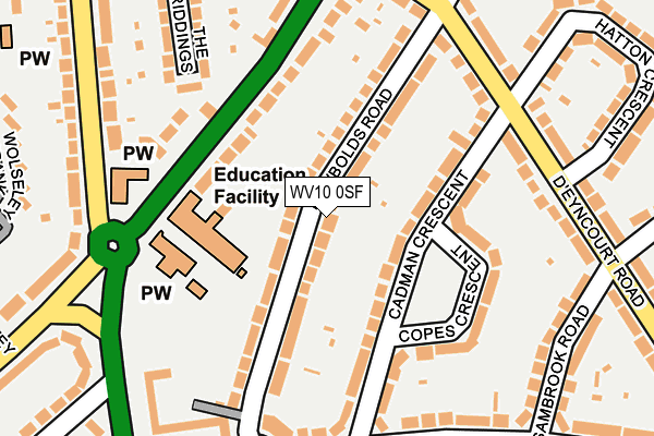 WV10 0SF map - OS OpenMap – Local (Ordnance Survey)