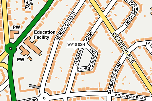 WV10 0SH map - OS OpenMap – Local (Ordnance Survey)