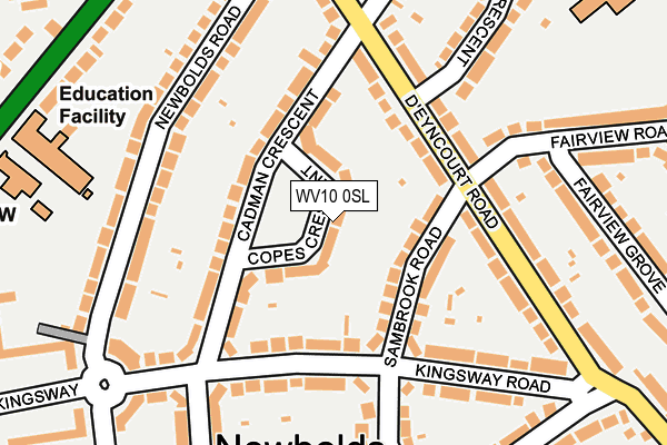 WV10 0SL map - OS OpenMap – Local (Ordnance Survey)
