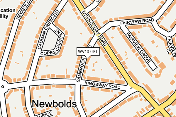 WV10 0ST map - OS OpenMap – Local (Ordnance Survey)