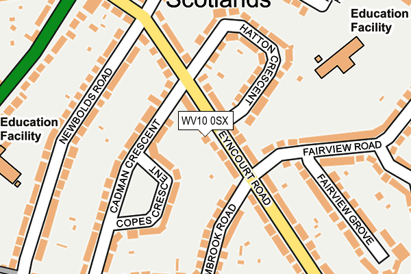 WV10 0SX map - OS OpenMap – Local (Ordnance Survey)