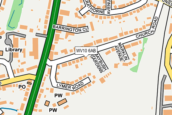 WV10 6AB map - OS OpenMap – Local (Ordnance Survey)
