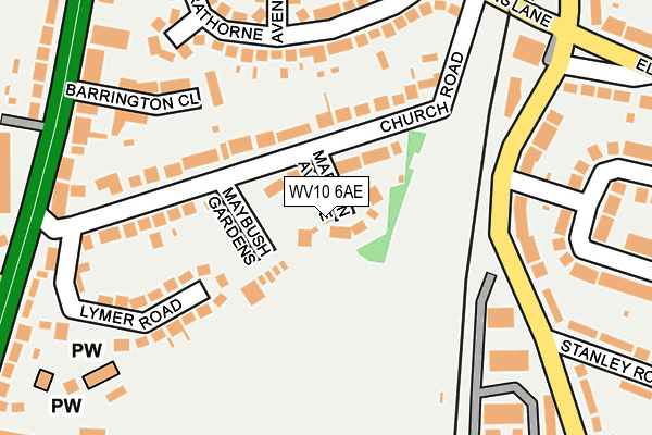 WV10 6AE map - OS OpenMap – Local (Ordnance Survey)