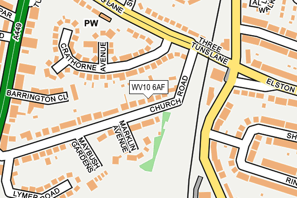 WV10 6AF map - OS OpenMap – Local (Ordnance Survey)