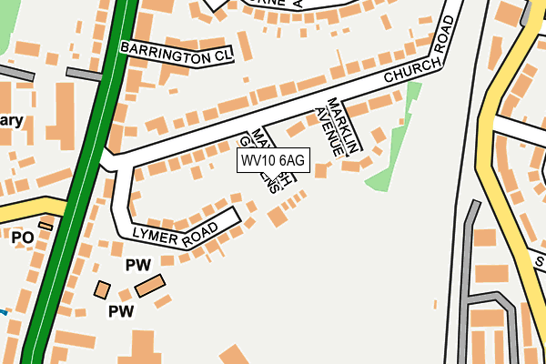 WV10 6AG map - OS OpenMap – Local (Ordnance Survey)