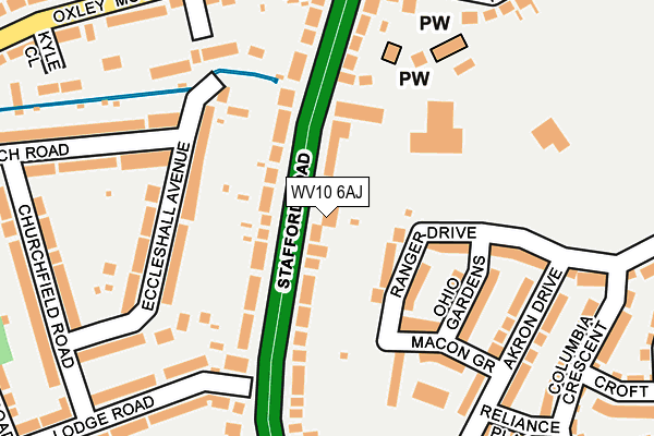 WV10 6AJ map - OS OpenMap – Local (Ordnance Survey)